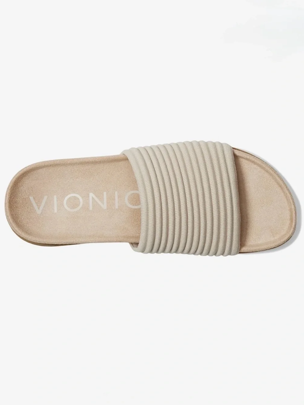 VIONIC, Evie Knit Slide Sandals in Cream, Size 8, NWOB